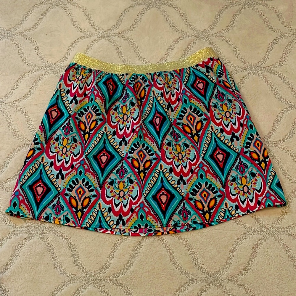 EUC Lilly Pulitzer gold elastic waist skirt